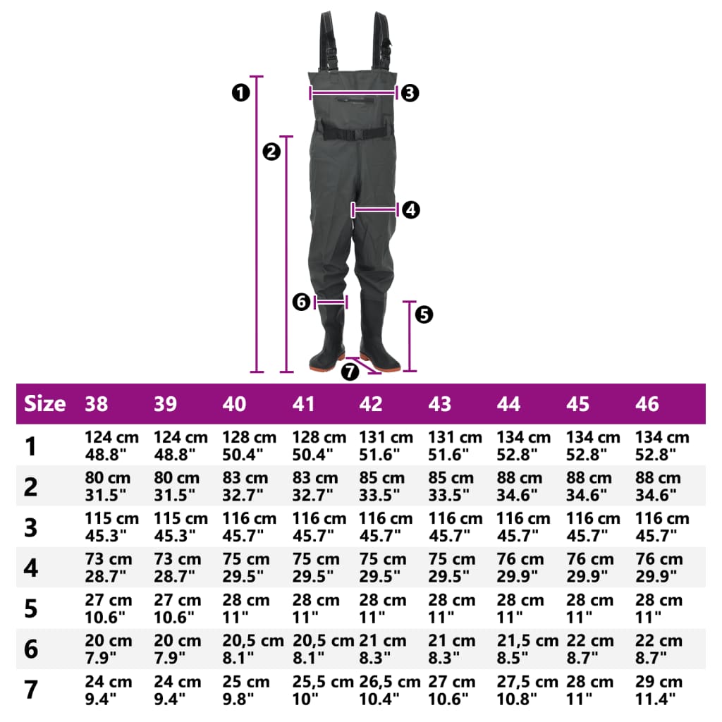 vidaXL Wader con Stivali e Cintura Verde Scuro Taglia 45