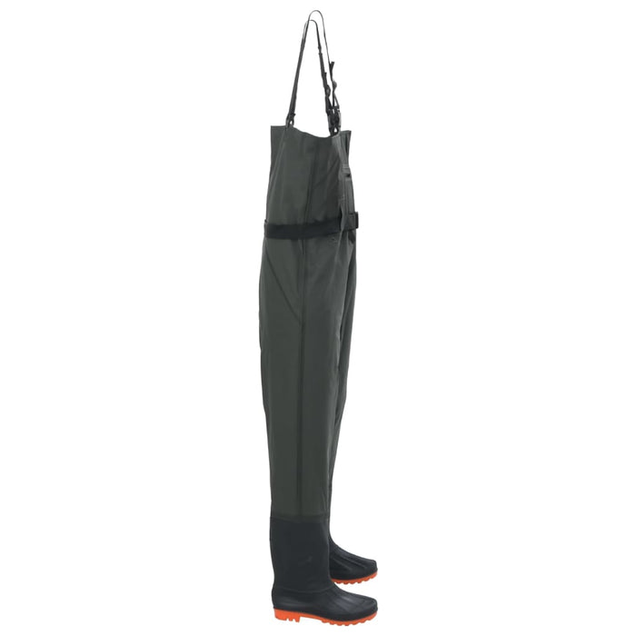 Wader con Stivali e Cintura Verde Scuro Taglia 46