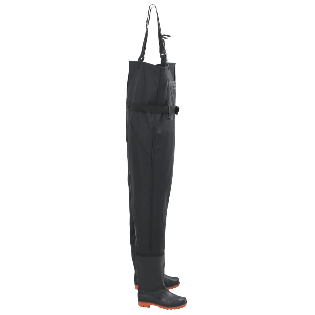 vidaXL Wader con Stivali e Cintura Nero Taglia 39