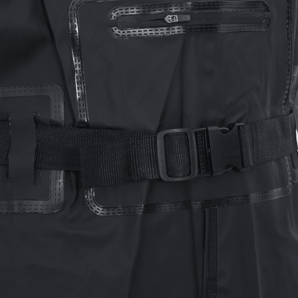 vidaXL Wader con Stivali e Cintura Nero Taglia 39