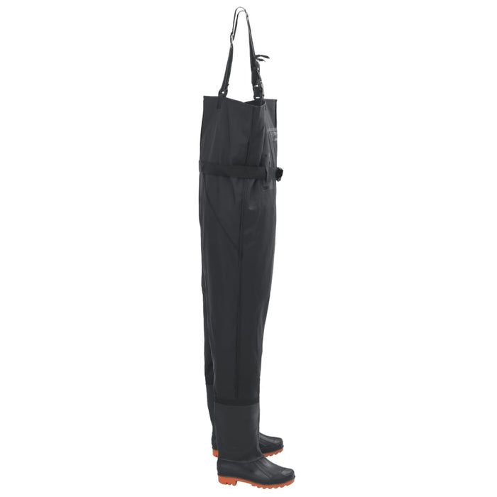 vidaXL Wader con Stivali e Cintura Nero Taglia 40