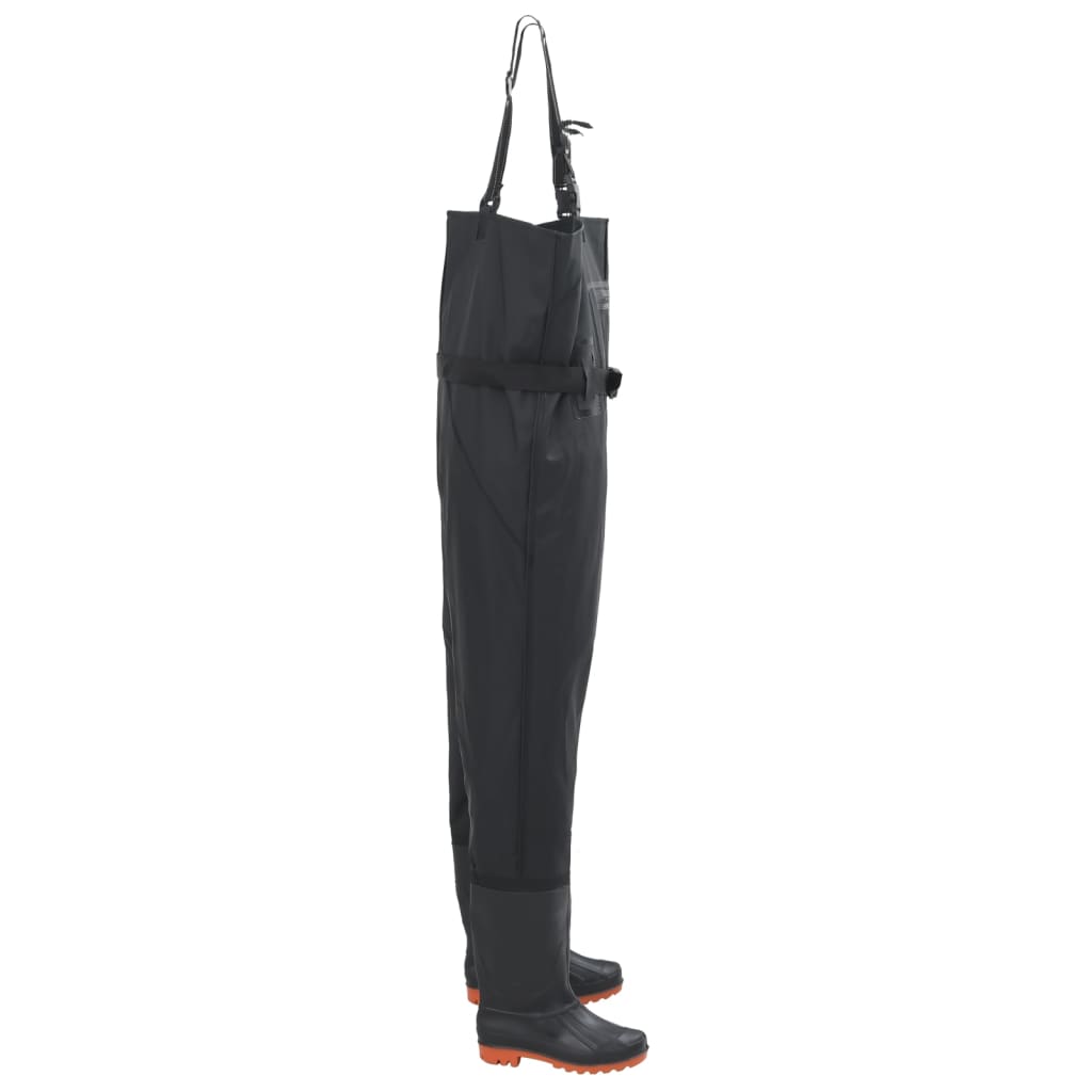 vidaXL Wader con Stivali e Cintura Nero Taglia 41