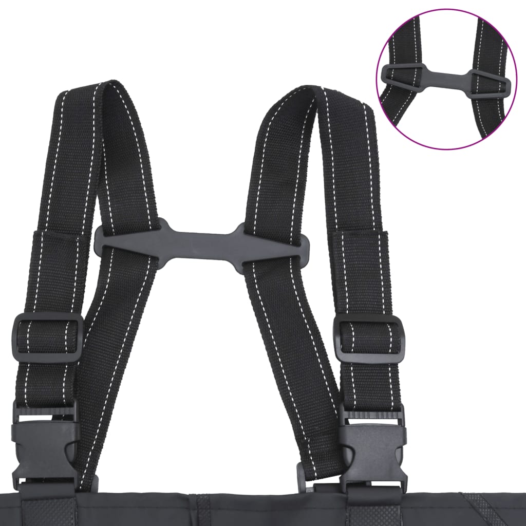 vidaXL Wader con Stivali e Cintura Nero Taglia 41