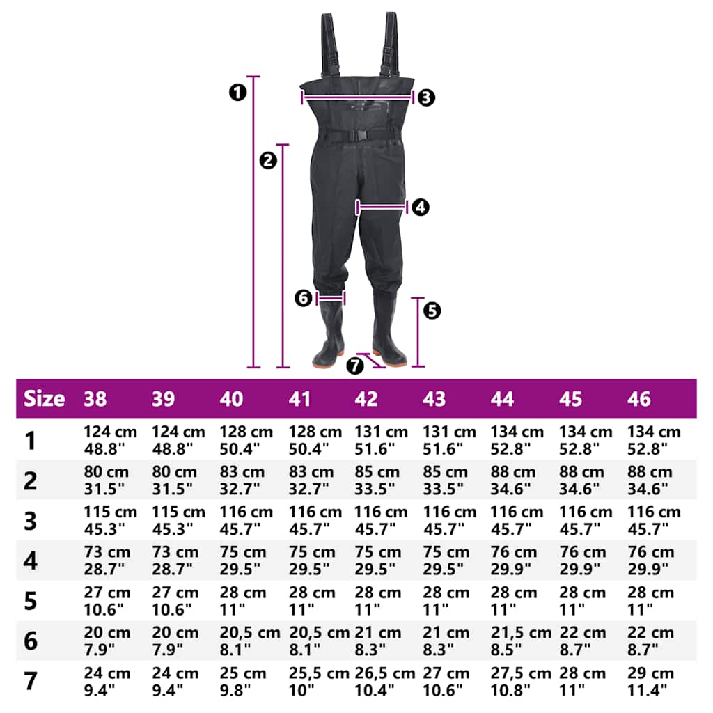 Wader con Stivali e Cintura Nero Taglia 41 4017002