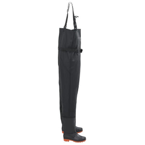 vidaXL Wader con Stivali e Cintura Nero Taglia 42