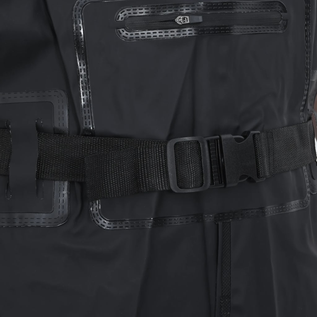 vidaXL Wader con Stivali e Cintura Nero Taglia 42
