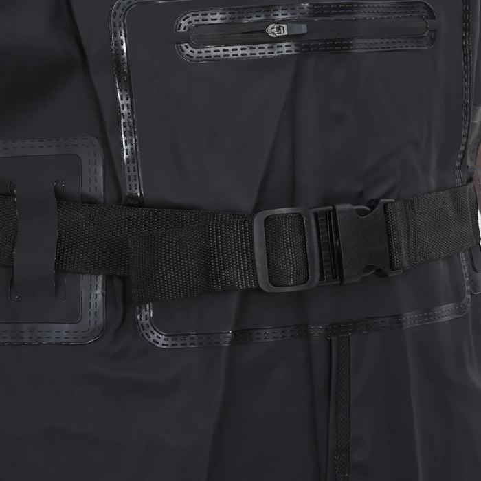 vidaXL Wader con Stivali e Cintura Nero Taglia 42