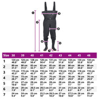 Wader con Stivali e Cintura Nero Taglia 46