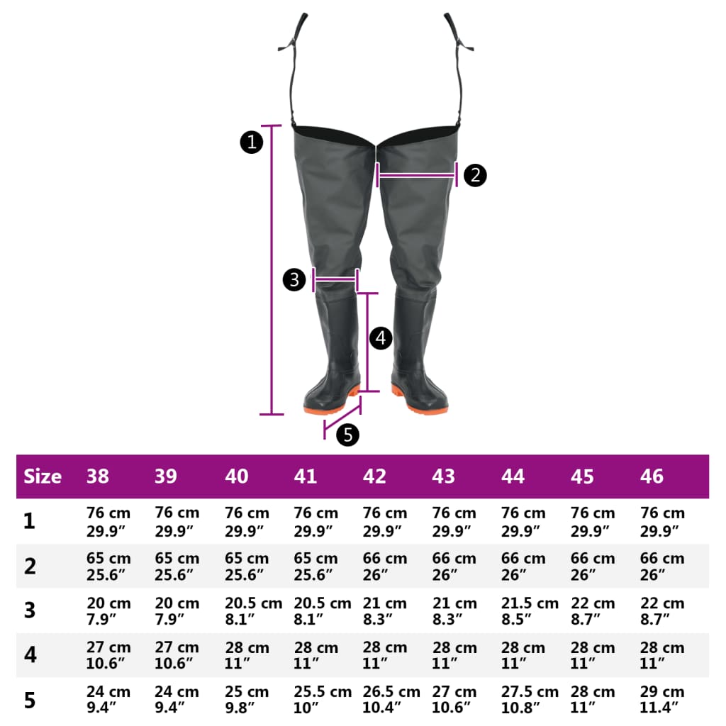 vidaXL Waders Verde Scuro Misura 40