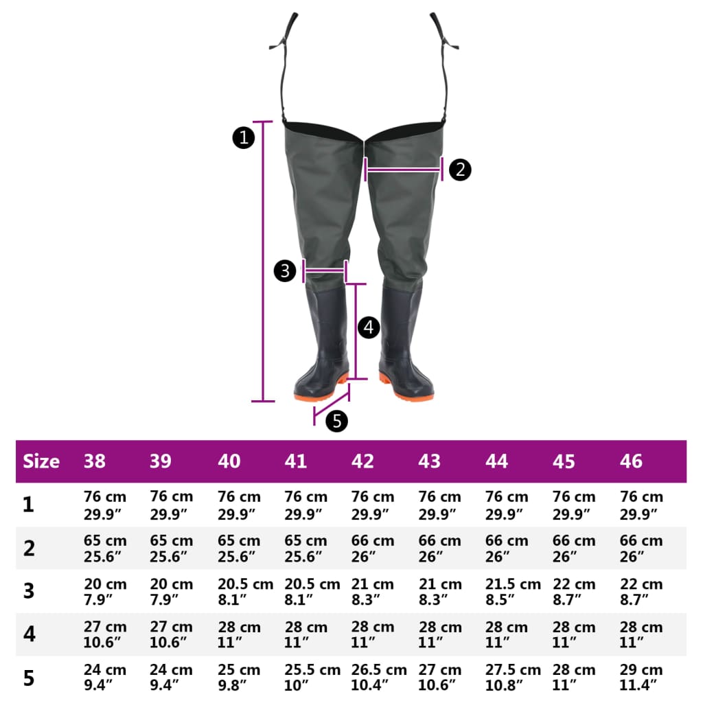 Waders Verde Scuro Misura 42
