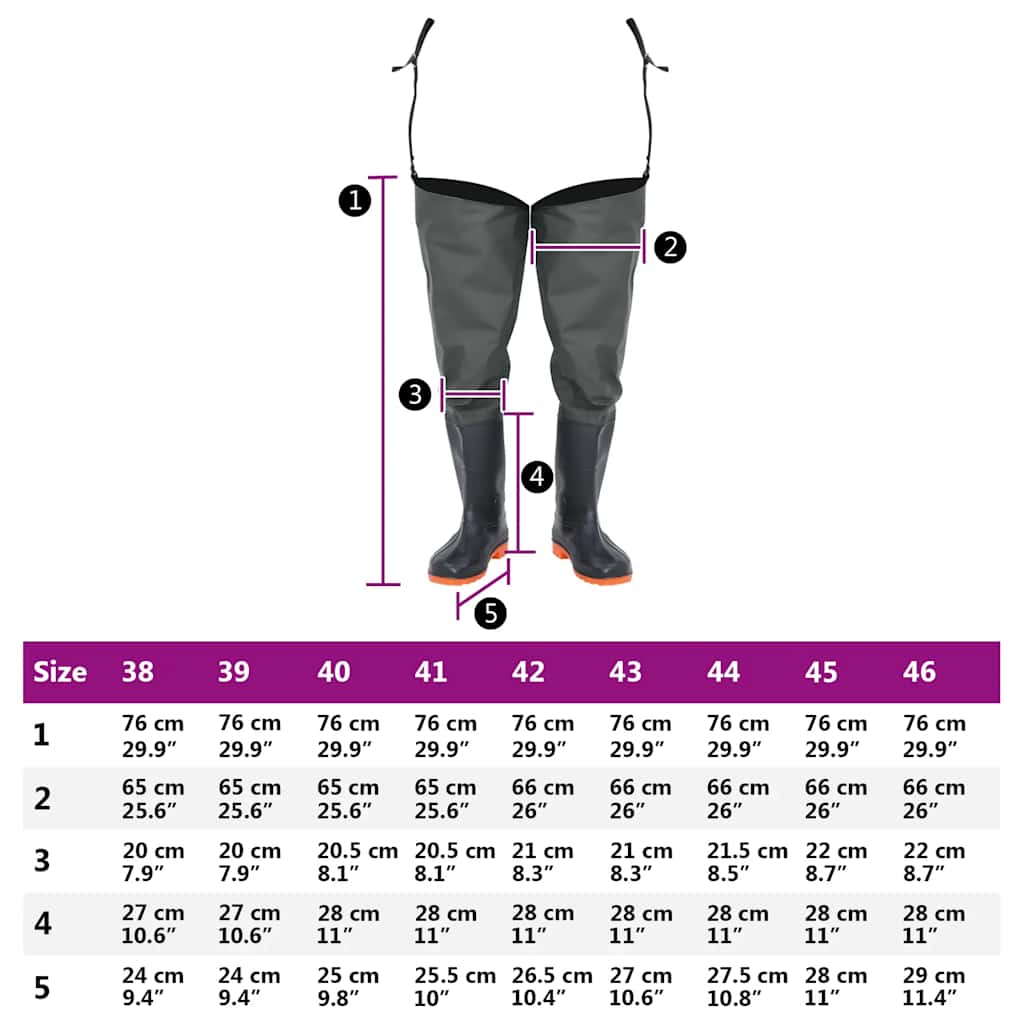 vidaXL Waders Verde Scuro Misura 46