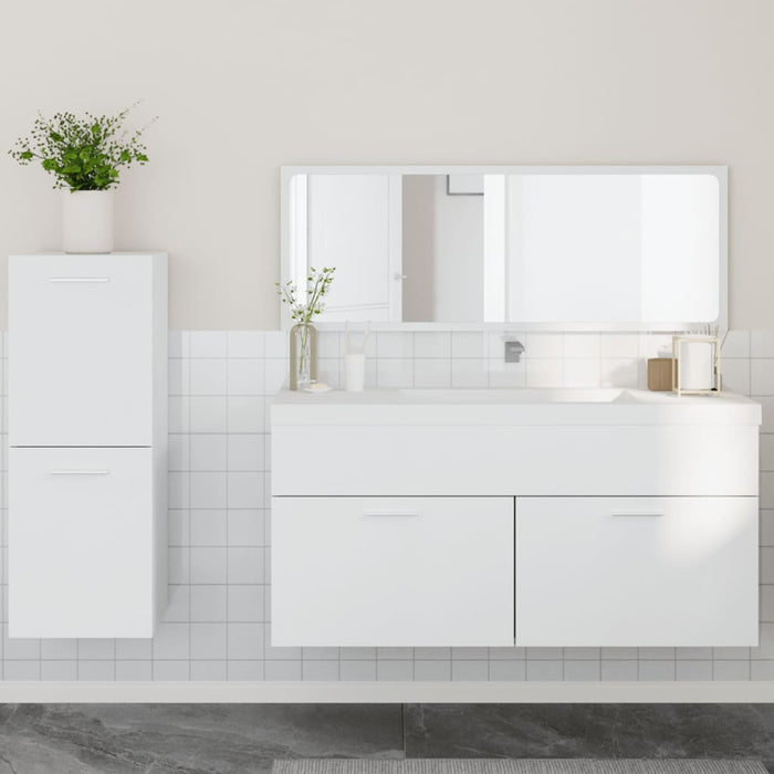 vidaXL Set Mobili da Bagno 3 pz Bianco in Legno Multistrato