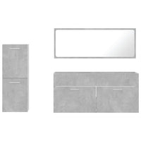 Set Mobili da Bagno 3 pz Grigio Cemento in Legno Multistrato 3308534