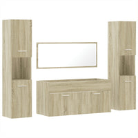 Set Mobili da Bagno 4 pz Rovere Sonoma in Legno Multistrato 3308538