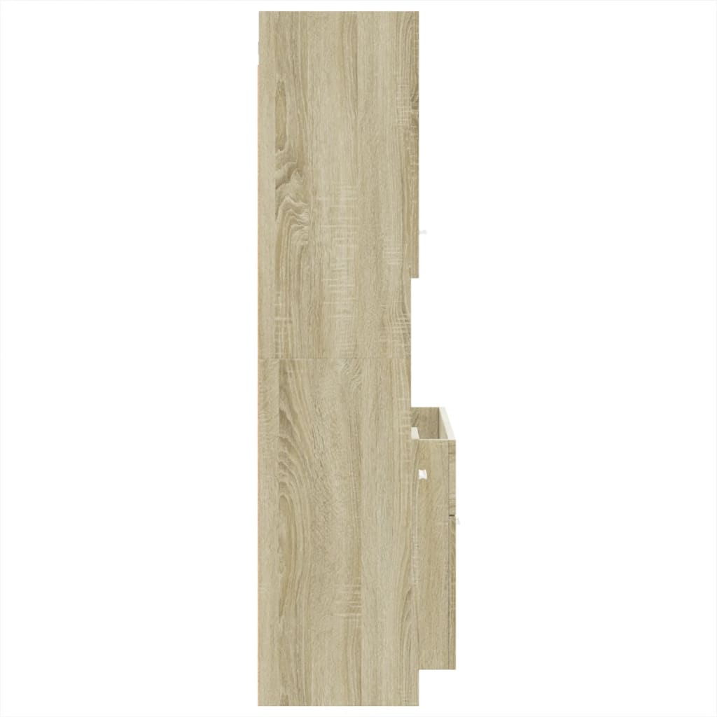 Set Mobili da Bagno 4 pz Rovere Sonoma in Legno Multistrato 3308538
