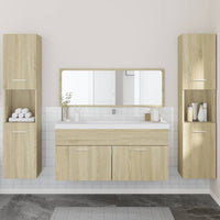 Set Mobili da Bagno 4 pz Rovere Sonoma in Legno Multistrato 3308538