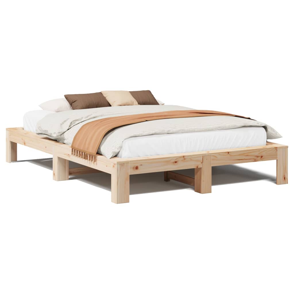Letto senza Materasso 140x200 cm in Legno Massello di Pino 3308738