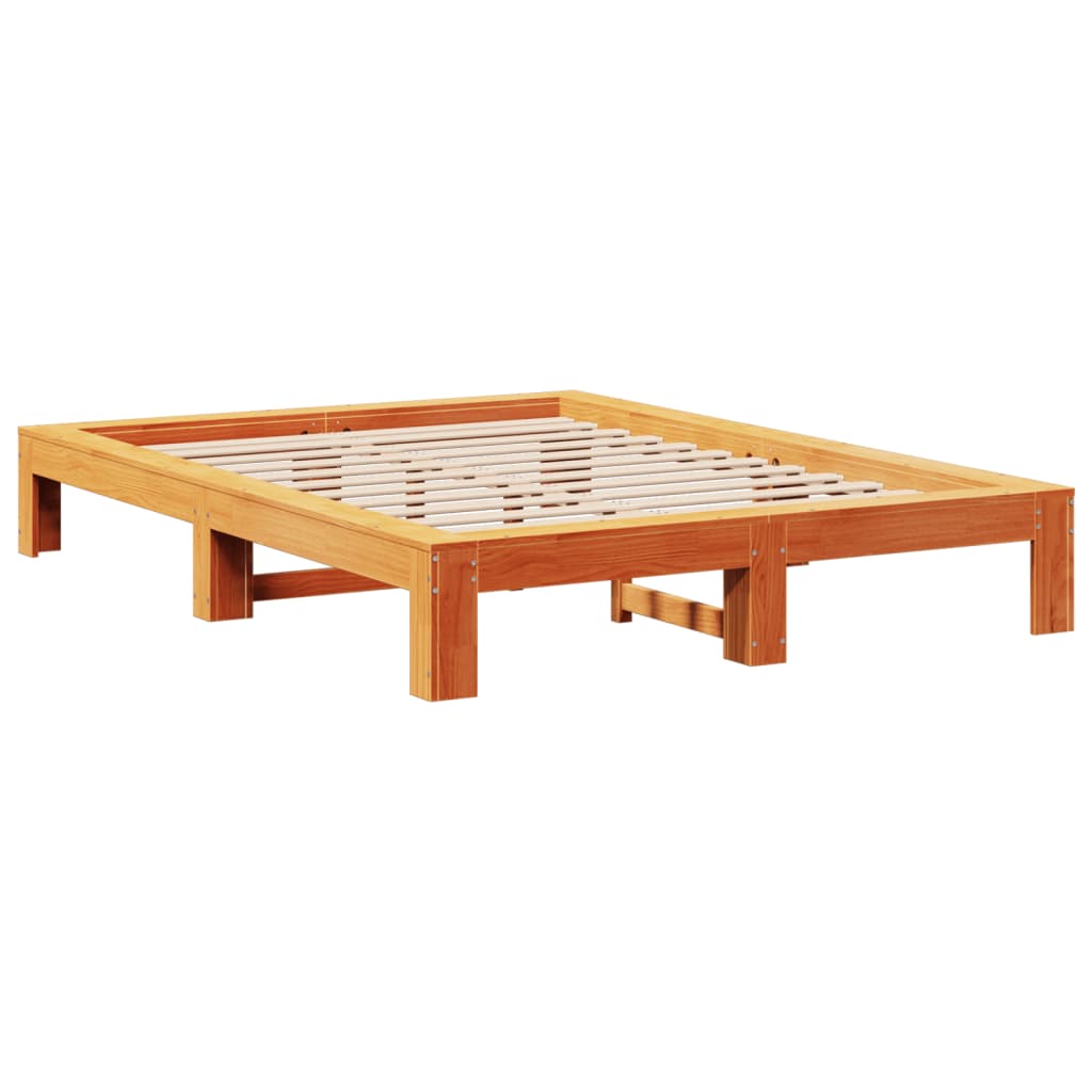 vidaXL Letto senza Materasso Marrone Cera 140x190 cm in Legno di Pino