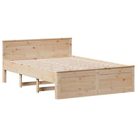 Letto senza Materasso con Testiera-Struttura Letto con contenitore 160x200 cm in Legno di Pino