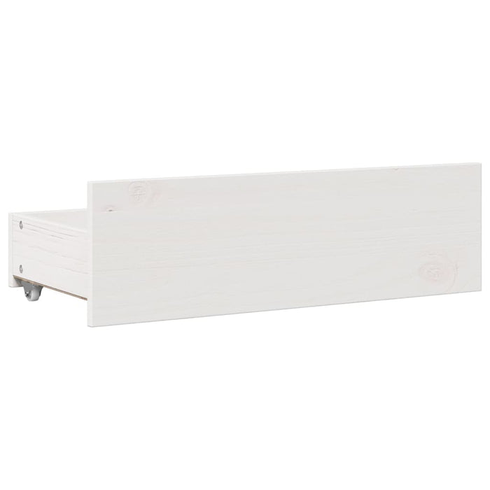 Giroletto senza Materasso con Cassetti-Struttura Letto con contenitore Bianco 150x200 cm Pino