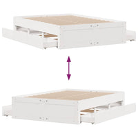 vidaXL Giroletto senza Materasso con Cassetti Bianco 150x200 cm Pino