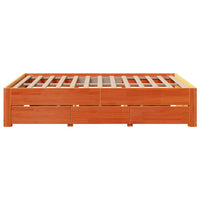 vidaXL Letto senza Materasso con Cassetti Marrone Cera 150x200 cm Pino