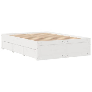 vidaXL Giroletto senza Materasso con Cassetti Bianco 140x190 cm Pino