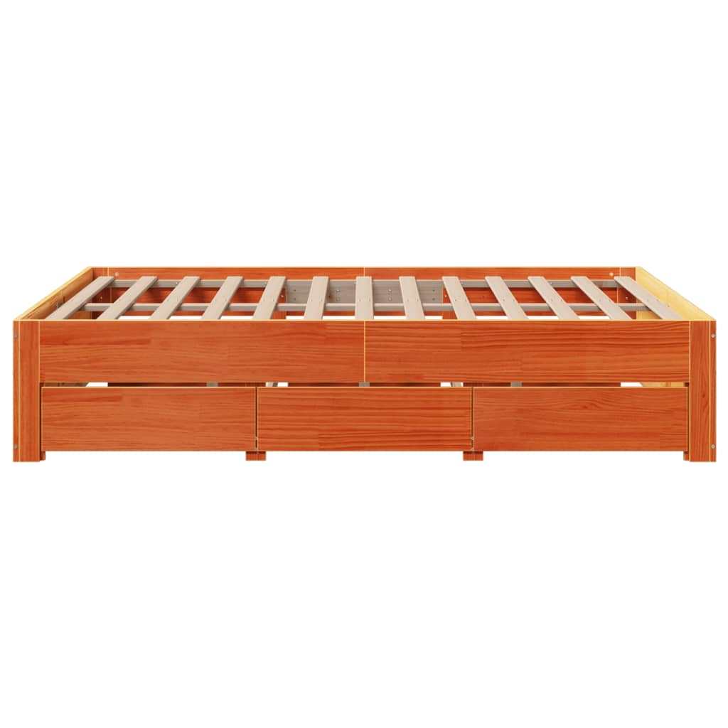 Giroletto senza Materasso con Cassetti Marrone Cera 140x190 cm 3308818