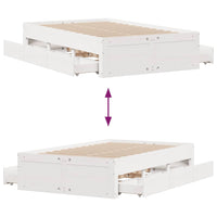 vidaXL Giroletto senza Materasso con Cassetti Bianco 135x190 cm Pino