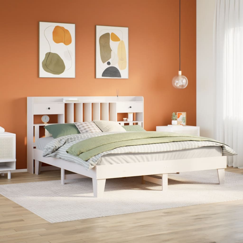 vidaXL Letto senza Materasso Bianco 180x200 cm Legno Massello di Pino