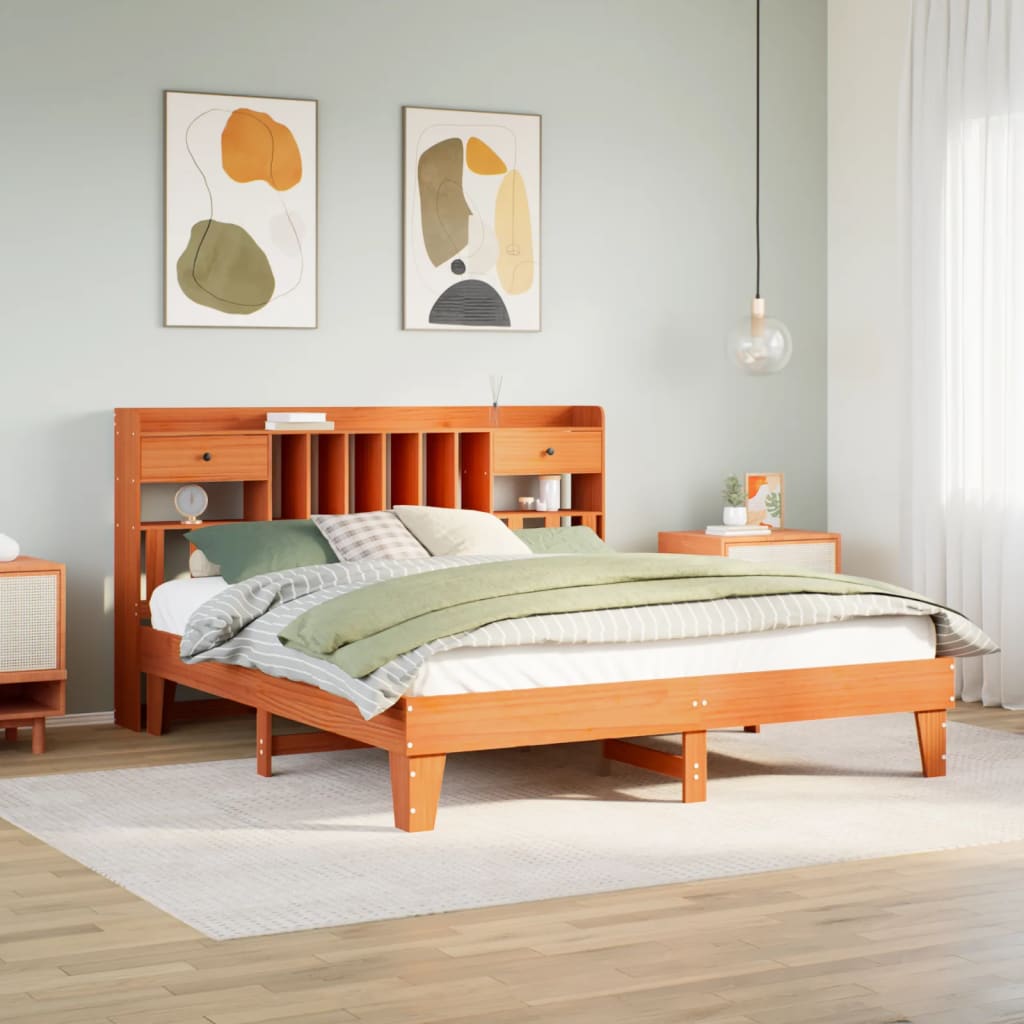 vidaXL Letto senza Materasso Marrone Cera 180x200 cm in Legno di Pino