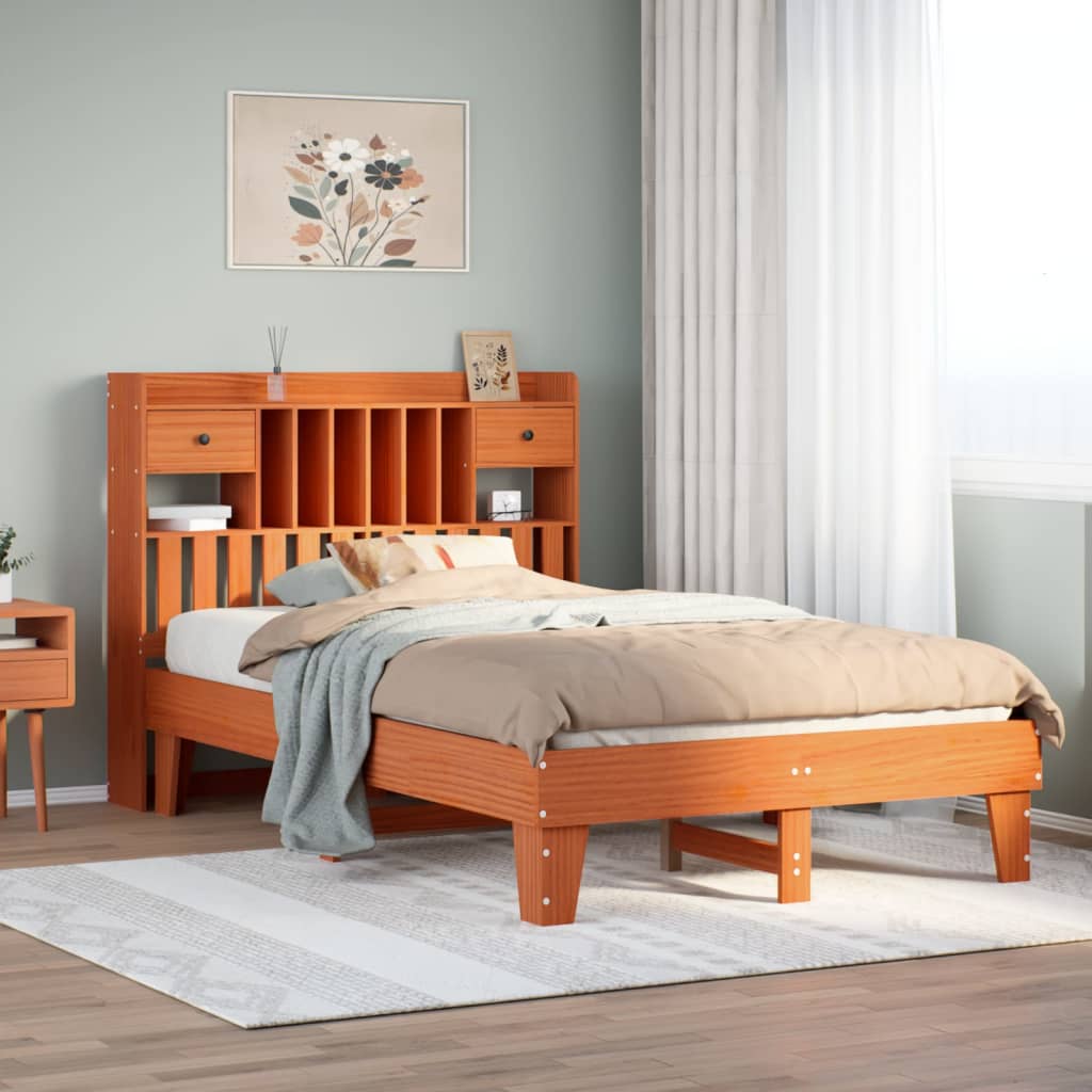 vidaXL Letto senza Materasso Marrone Cera 135x190 cm in Legno di Pino