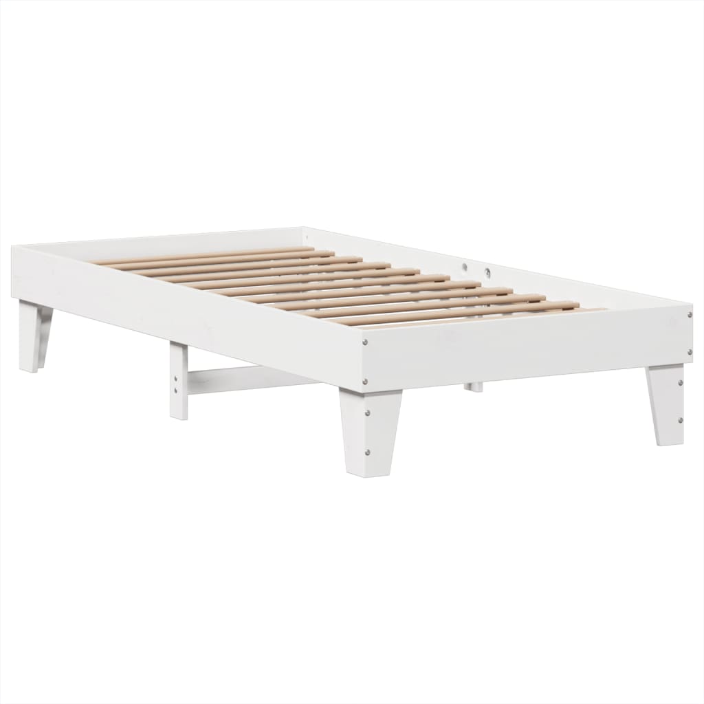 vidaXL Letto senza Materasso Bianco 75x190 in Legno Massello di Pino