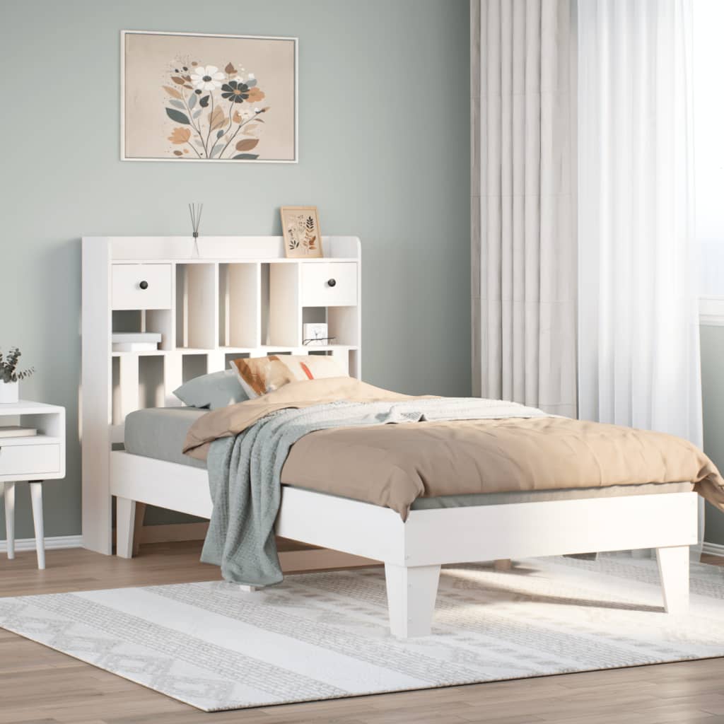 vidaXL Letto senza Materasso Bianco 75x190 in Legno Massello di Pino