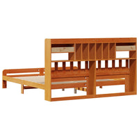 vidaXL Letto Libreria senza Materasso Marrone Cera 180x200 cm in Pino