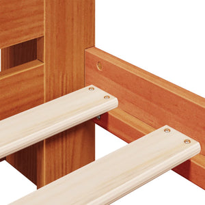 vidaXL Letto Libreria senza Materasso Marrone Cera 150x200 cm in Pino