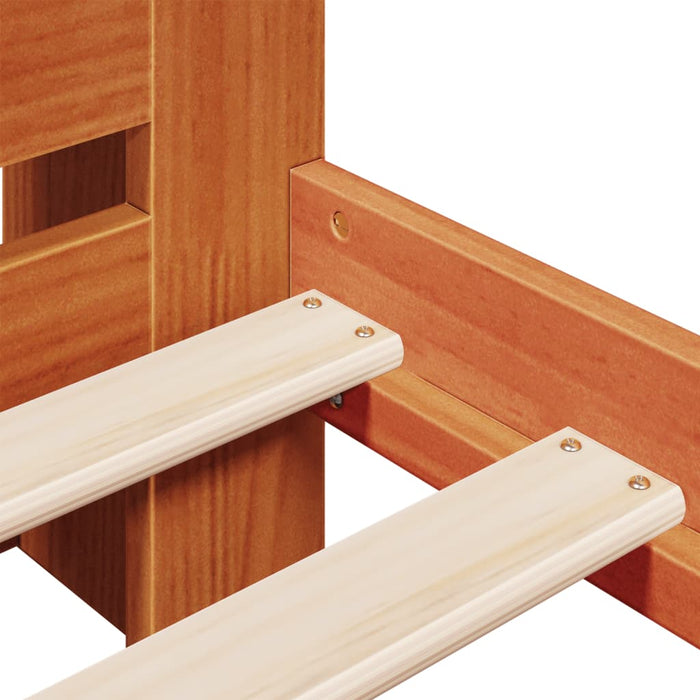 vidaXL Letto Libreria senza Materasso Marrone Cera 150x200 cm in Pino