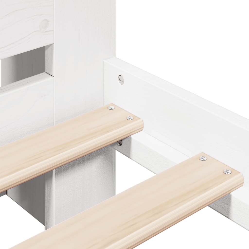 vidaXL Letto Libreria senza Materasso Bianco 140x200 cm Legno di Pino