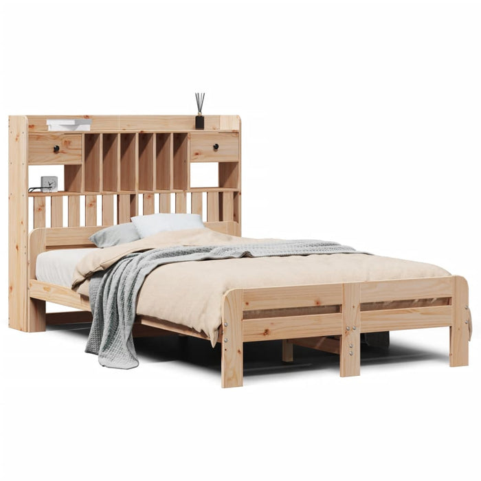 vidaXL Letto Libreria senza Materasso 135x190 cm in Legno di Pino