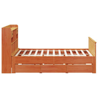 vidaXL Letto Libreria senza Materasso Marrone Cera 200x200 cm in Pino