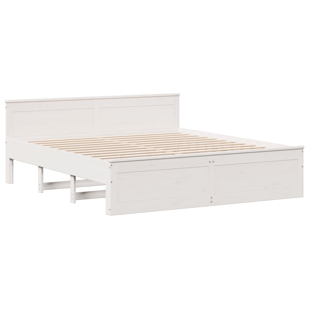 vidaXL Giroletto con Libreria senza Materasso 180x200 cm in Legno Pino