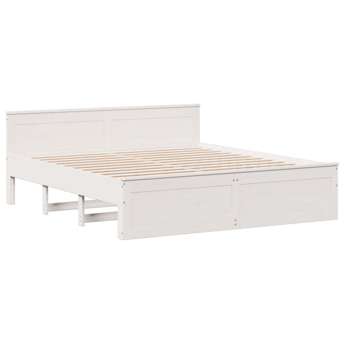 vidaXL Giroletto con Libreria senza Materasso 180x200 cm in Legno Pino