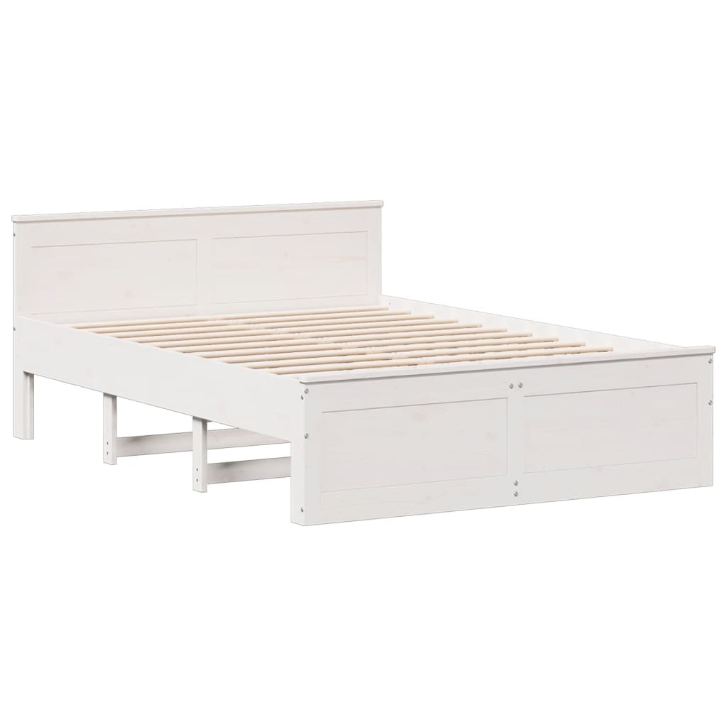 vidaXL Letto Libreria senza Materasso Bianco 150x200 cm Legno di Pino