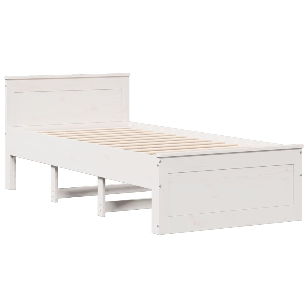 vidaXL Letto Libreria senza Materasso Bianca 90x200 cm Legno di Pino