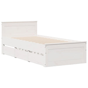 vidaXL Letto Libreria senza Materasso Bianco 90x190 cm Massello Pino