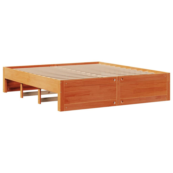 vidaXL Letto Libreria senza Materasso Marrone Cera 180x200 cm in Pino