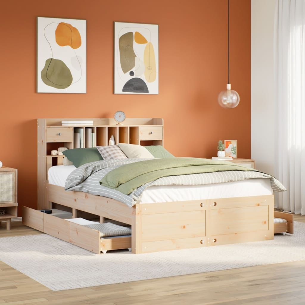 Letto Libreria senza Materasso 150x200 cm in Legno di Pino 3308957
