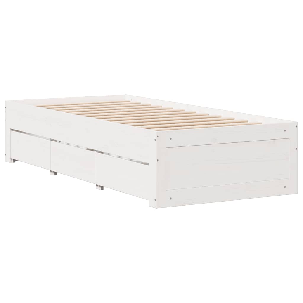 vidaXL Letto Libreria senza Materasso Bianca 90x200 cm Legno di Pino