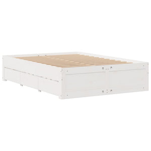vidaXL Letto Libreria senza Materasso Bianco 140x190 cm Legno di Pino