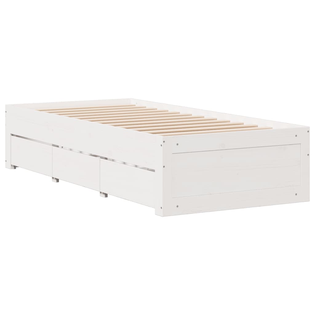 vidaXL Letto Libreria senza Materasso Bianco 90x190 cm Massello Pino